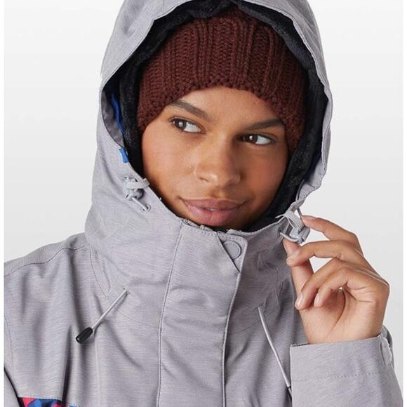 ROXY JETTY Snowboard Jacket Small Mazarine Blue Mind Jingle Floral *SHELL ONLY* - Picture 9 of 14